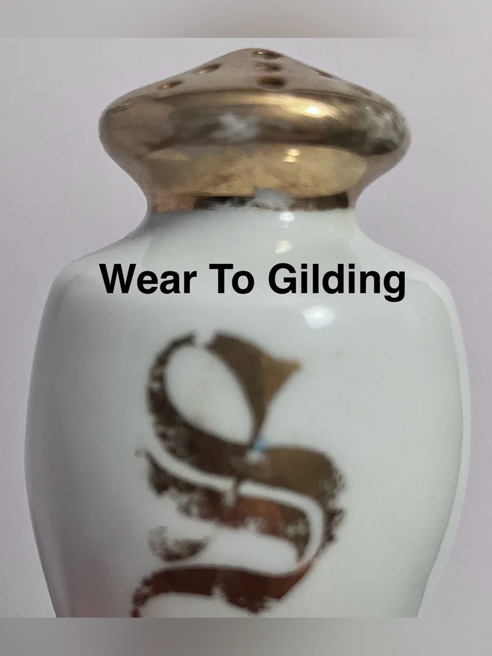 3 Antique NIPPON SALT & PEPPER Shakers / GOLD GILDING / Hand Painted PORCELAIN